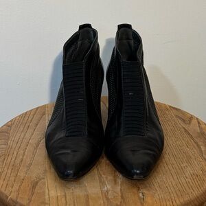 Sleek Gerard Black Ankle Booties with Front Elastic Gore